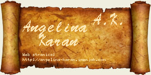 Angelina Karan vizit kartica
